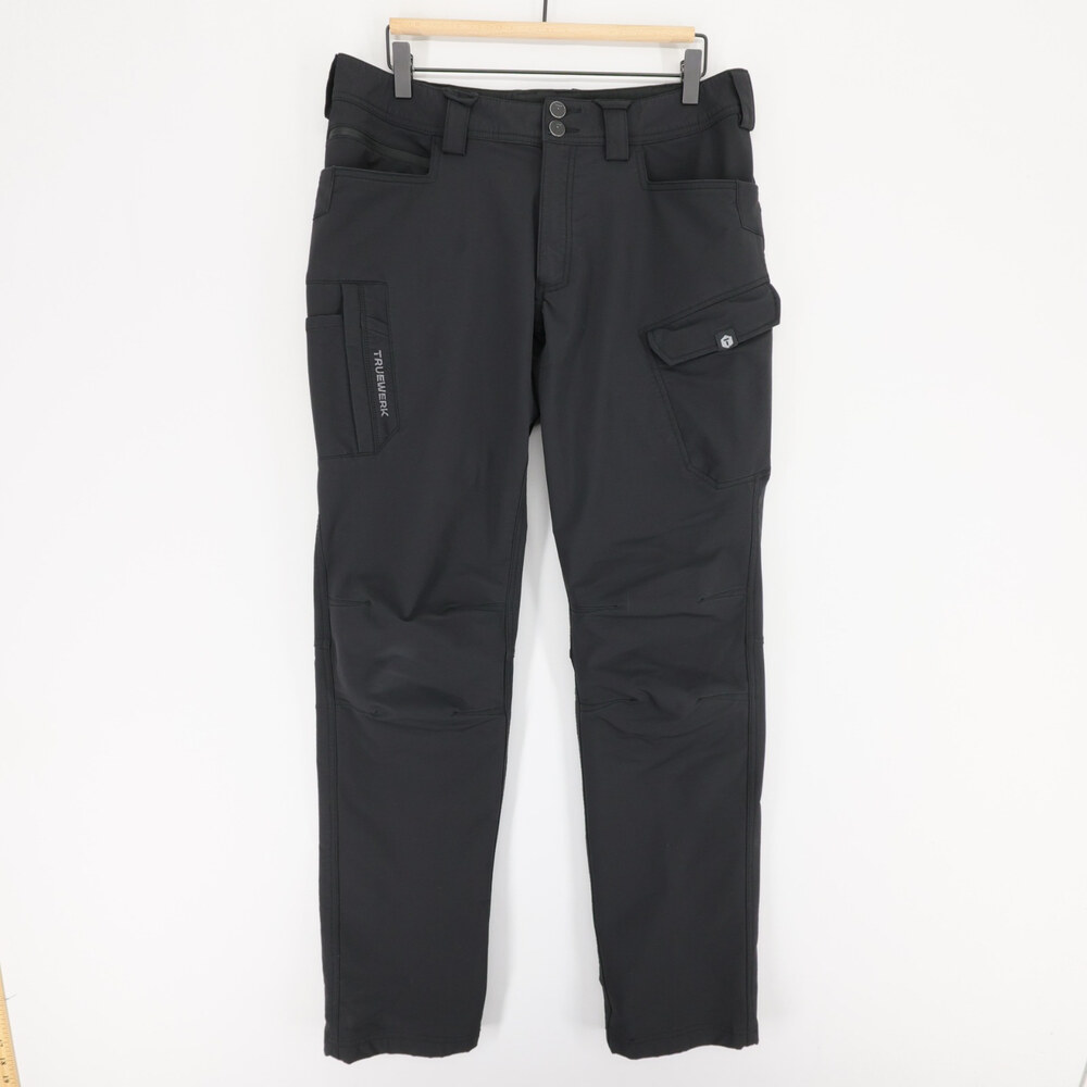 Truewerk T2 Werkpant Pants Mens 32x34 Black Softshell Cargo Utility Stretch